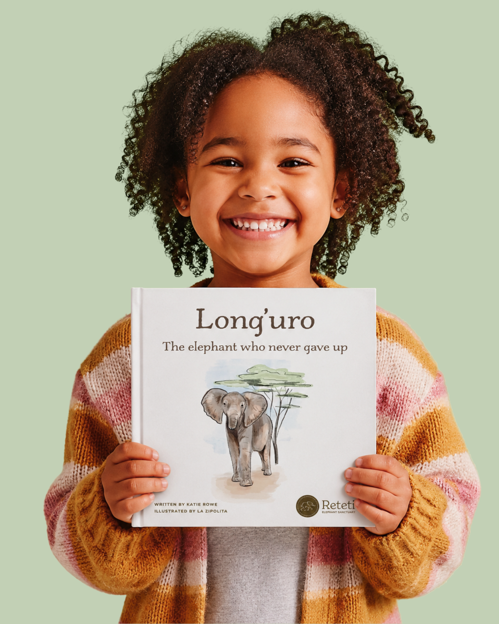 "Long'uro. The elephant who never gave up." Written by Katie Rowe
